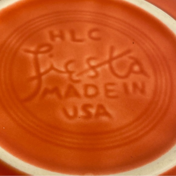 Vintage HLC Fiesta Bowl 6.5 in Soup cereal bowl Homer Laughlin China USA orange - Picture 8 of 16